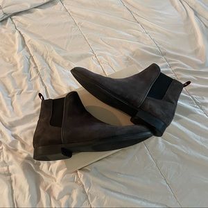 Dark Grey Hugo Boss Men's Boheme Suede Chelsea Boot